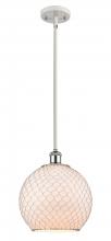 Innovations Lighting 516-1S-WPC-G121-10CSN-LED - Farmhouse Chicken Wire - 1 Light - 10 inch - White Polished Chrome - Mini Pendant