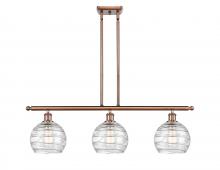 Innovations Lighting 516-3I-AC-G1213-8 - Athens Deco Swirl - 3 Light - 36 inch - Antique Copper - Cord hung - Island Light