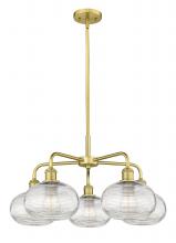 Innovations Lighting 516-5CR-SG-G555-8CL - Ithaca - 5 Light - 26 inch - Satin Gold - Chandelier