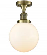 Innovations Lighting 517-1CH-AB-G201-8 - Beacon - 1 Light - 8 inch - Antique Brass - Semi-Flush Mount