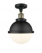 Innovations Lighting 517-1CH-BAB-HFS-81-BK - Hampden - 1 Light - 9 inch - Black Antique Brass - Semi-Flush Mount