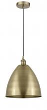 Innovations Lighting 616-1P-AB-MBD-12-AB - Bristol - 1 Light - 12 inch - Antique Brass - Cord hung - Mini Pendant