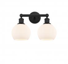 Innovations Lighting 616-2W-BK-G121-6 - Athens - 2 Light - 15 inch - Matte Black - Bath Vanity Light