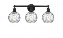 Innovations Lighting 616-3W-BK-G1215-6 - Athens Water Glass - 3 Light - 24 inch - Matte Black - Bath Vanity Light