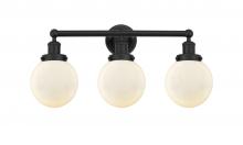 Innovations Lighting 616-3W-BK-G201-6 - Beacon - 3 Light - 24 inch - Matte Black - Bath Vanity Light