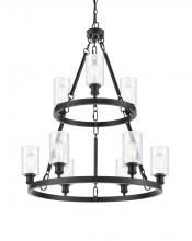 Innovations Lighting 8203-BK-G802 - Clymer - 9 Light - 30 inch - Matte Black - Chain Hung - Chandelier