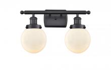 Innovations Lighting 916-2W-BK-G201-6 - Beacon - 2 Light - 16 inch - Matte Black - Bath Vanity Light