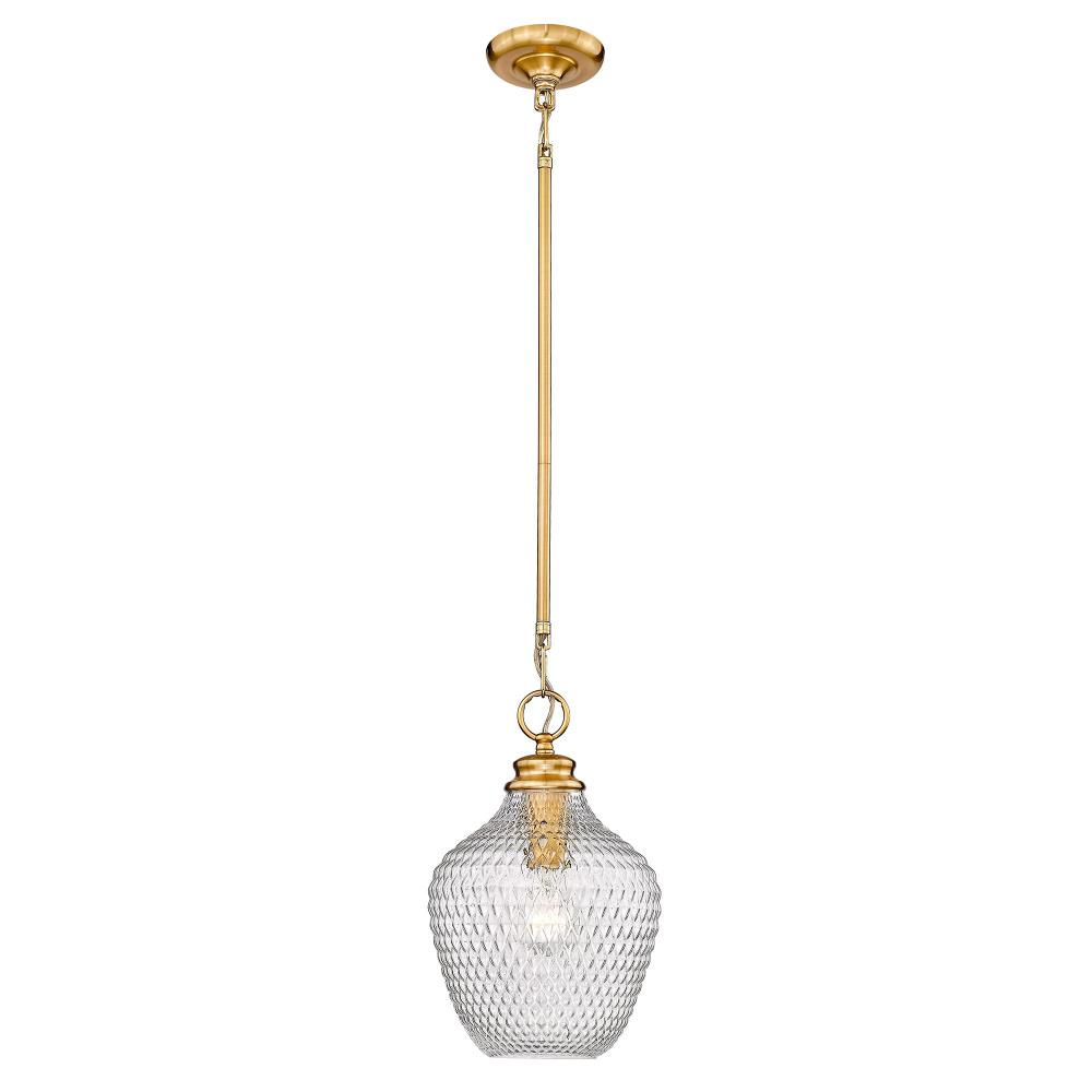 Adeline MBG Medium Pendant in Modern Brushed Gold with Clear Glass Shade