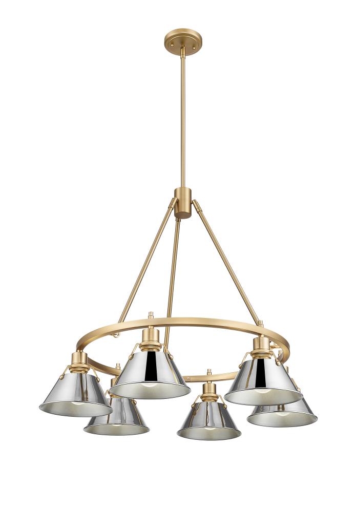 Orwell 6-Light Chandelier in Brushed Champagne Bronze with Chrome