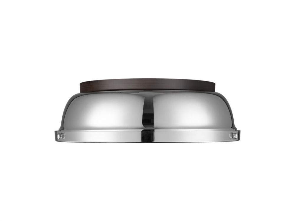 Duncan 14" Flush Mount in Rubbed Bronze with Chrome