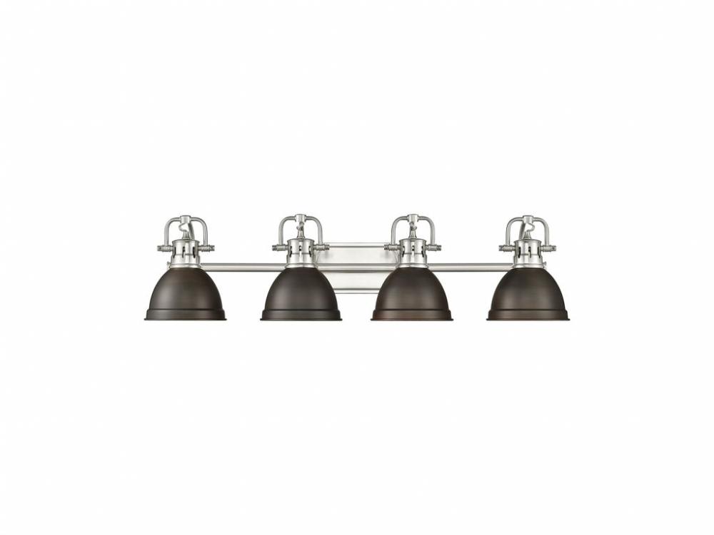 Duncan 4-Light Bath Vanity in Pewter with Rubbed Bronze