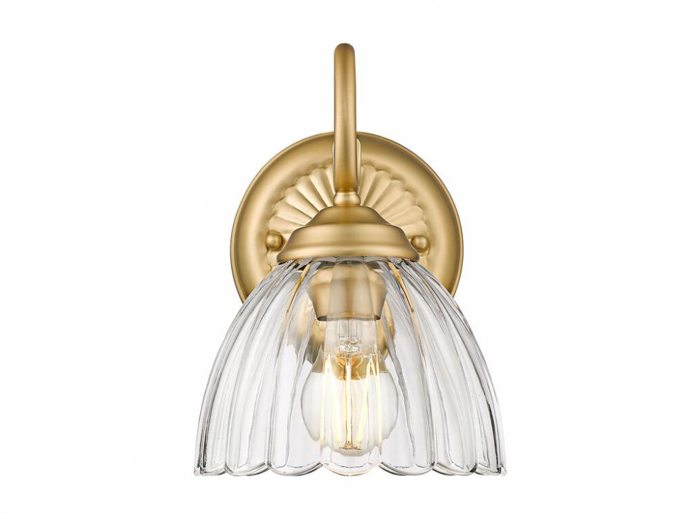 Audra 1-Light Wall Sconce in Brushed Champagne Bronze with Clear Glass