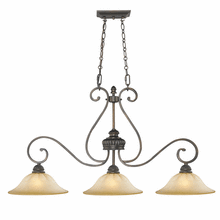 Golden 7116-10 LC - Mayfair 3 Light Linear Pendant in Leather Crackle with CrÃ¨me Brulee Glass