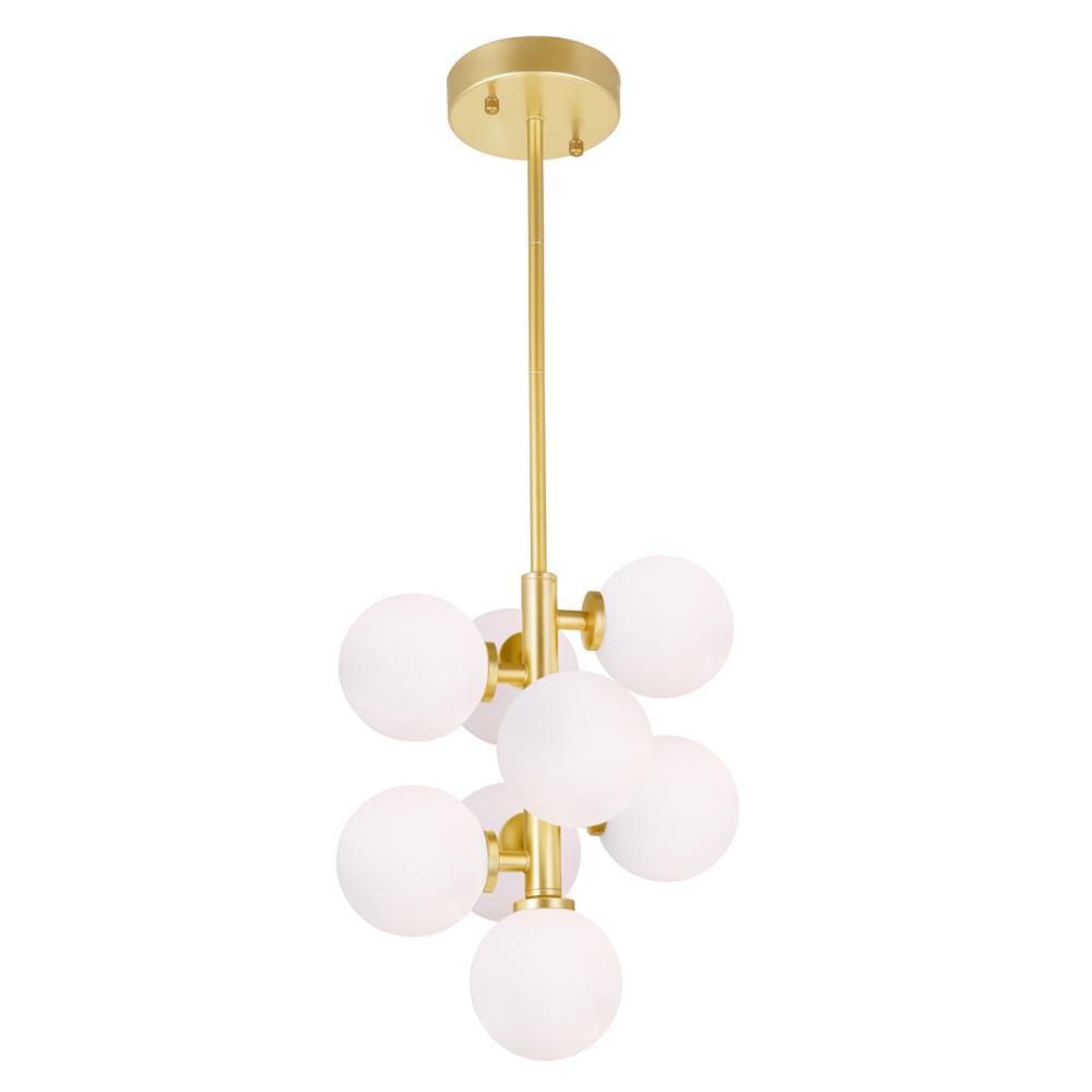 Arya 8 Light Pendant With Satin Gold Finish