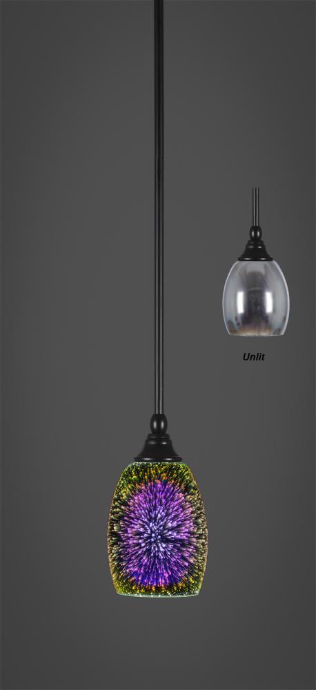 PENDANT LIGHT SILVER FIRE GLASS