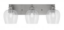 Toltec Company 1163-BN-4810 - Edge 3 Light Bath Bar, Brushed Nickel Finish, 6" Clear Bubble Glass