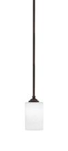 Toltec Company 560-DG-310 - Zilo Stem Hung Mini Pendant, Dark Granite Finish, 4" White Muslin Glass