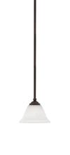 Toltec Company 560-DG-311 - Zilo Stem Hung Mini Pendant, Dark Granite Finish, 7" White Muslin Glass