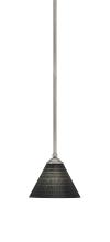 Toltec Company 560-GP-4059 - Zilo Stem Mini Pendant, Graphite Finish, 7" Black Matrix Glass