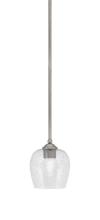 Toltec Company 560-GP-4812 - Zilo Stem Mini Pendant, Graphite Finish, 6" Smoke Bubble Glass