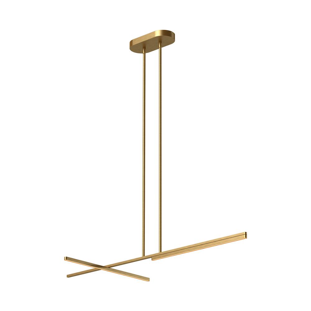 Shift 48-in Brushed Gold LED Linear Pendant