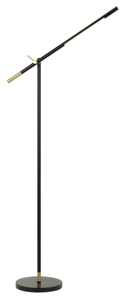 68" Height Metal Floor Lamp in Black and Antique Brass Finish