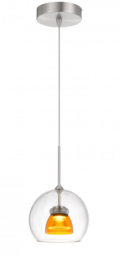 Integrated Dimmable LED Glass Mini Pendant Light. 6W, 450 Lumen, 3000k