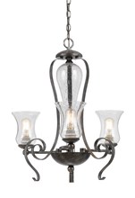 CAL Lighting FX-3548/3 - 25" Inch Tall Metal Chandelier in Eternity Finish