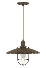 CAL Lighting FX-3725-1P - 10.5" Height Metal Pendant in Rust Finish