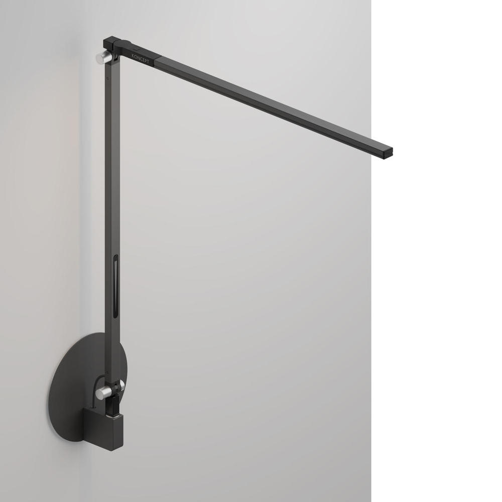 Z-Bar Solo Desk Lamp with hardwire wall mount (Warm Light; Metallic Black)