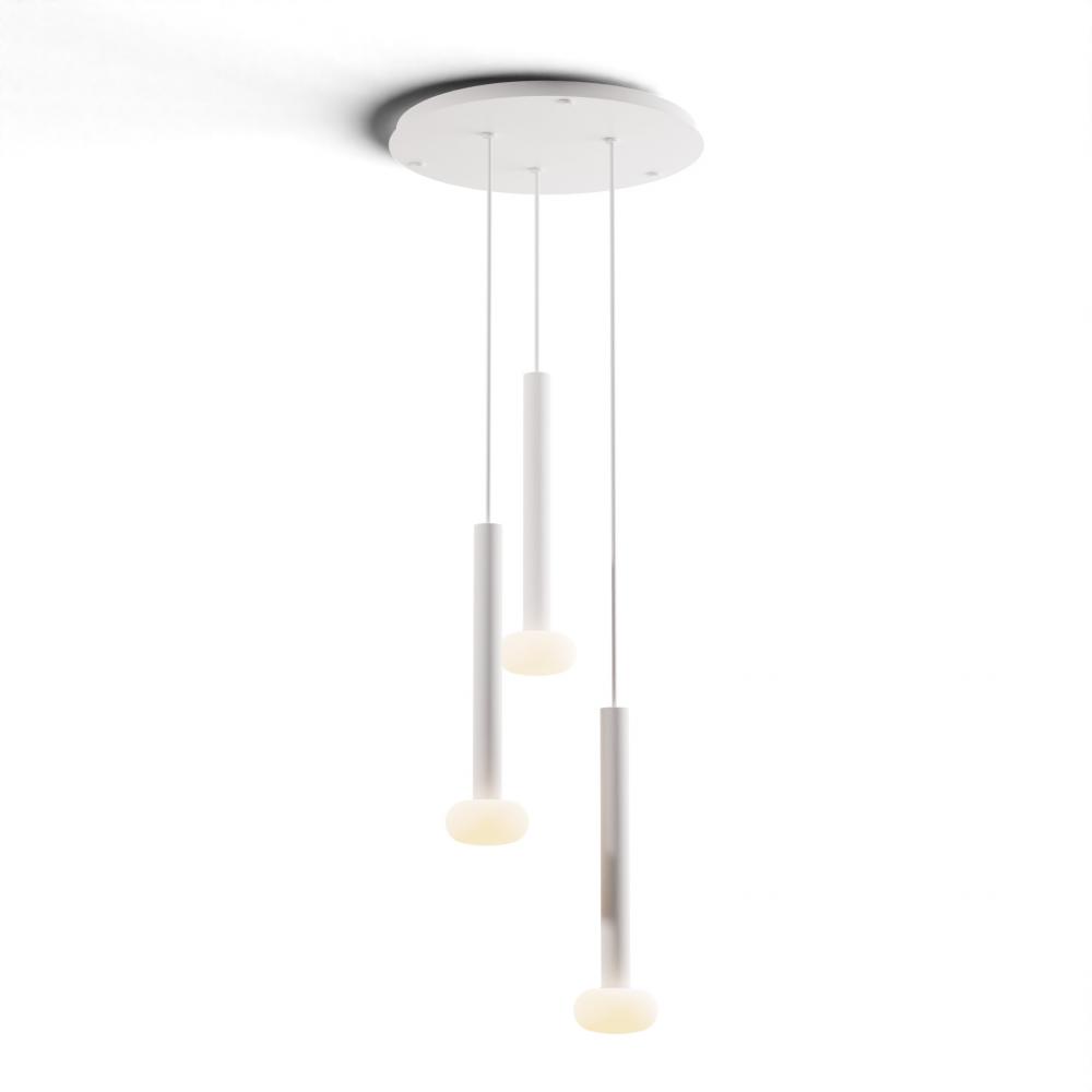 Combi Pendant 16" Circular 3 Combo Matte White with Matte White Canopy