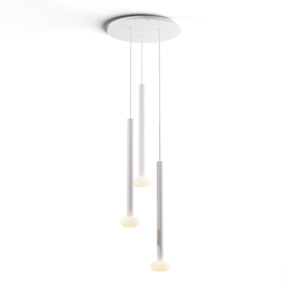 Combi Pendant 24" Circular 3 Combo Matte White with Matte White Canopy