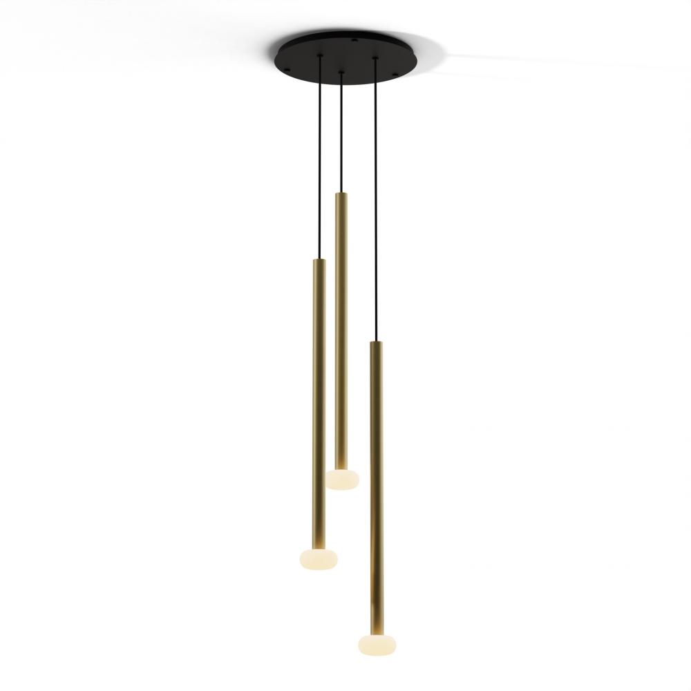 Combi Pendant 36" Circular 3 Combo Brass with Matte Black Canopy