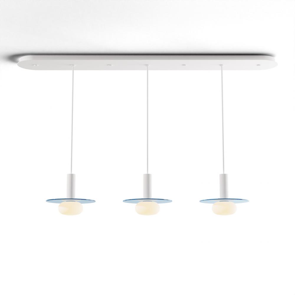 Combi Pendant 6" Linear 3 Combo Matte White with Matte White Canopy