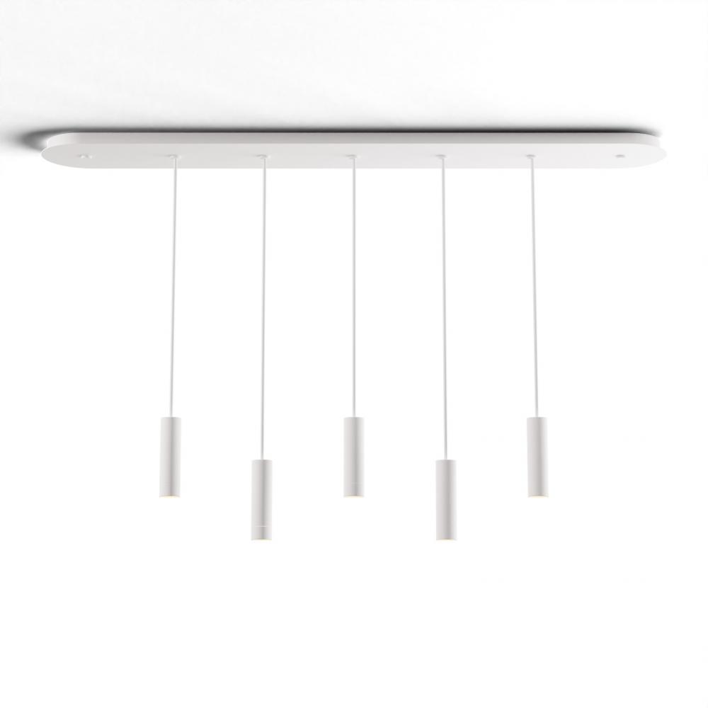 Combi Pendant 6" Linear 5 Combo Matte White with Matte White Canopy