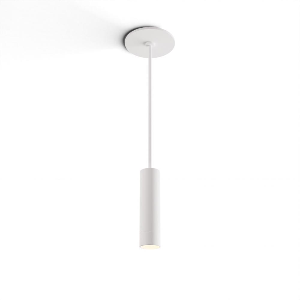 Combi Pendant 6" Single Unit Matte White with Matte White Canopy, Suspension / Flush Mount 2-in-