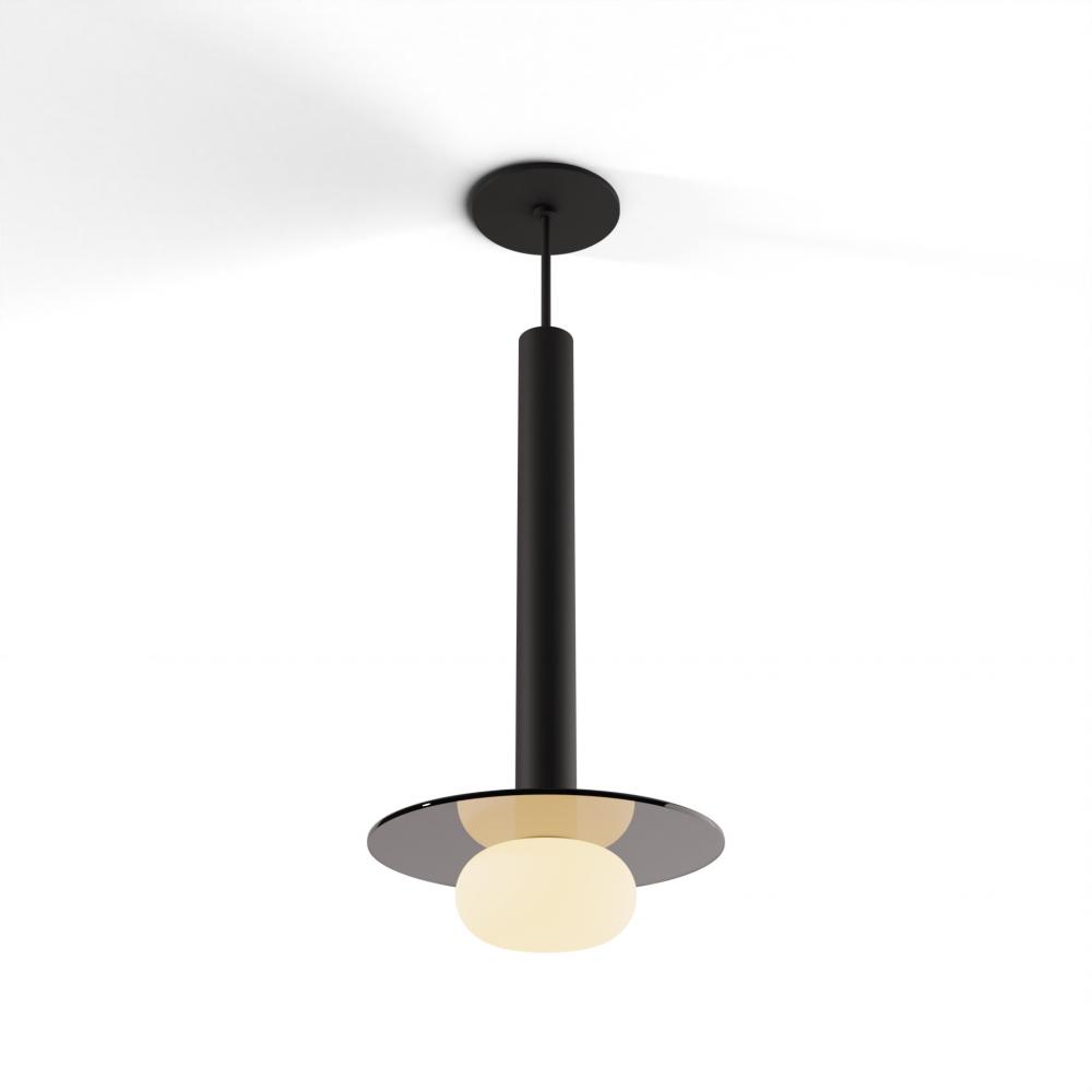 Combi Pendant 16" Single Unit Matte Black with Matte Black Canopy