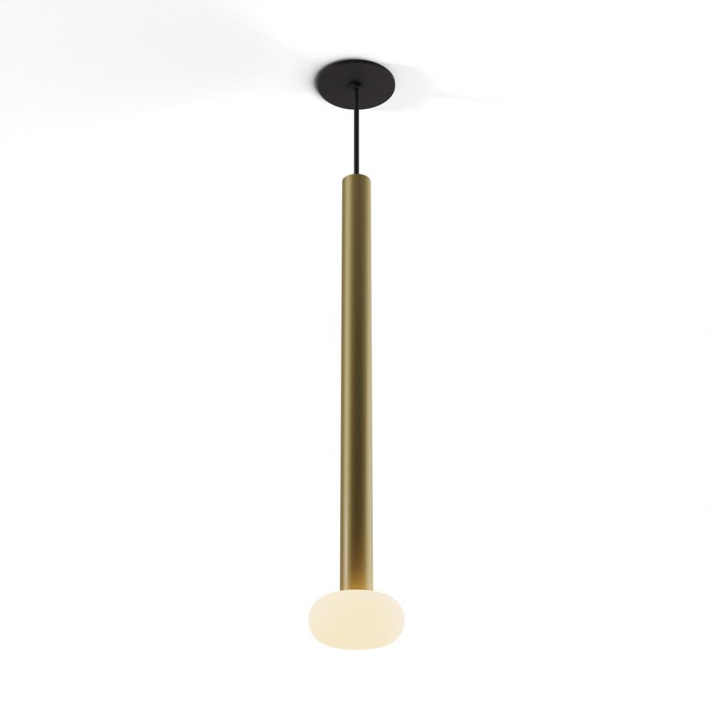 Combi Pendant 24" Single Unit Brass with Matte Black Canopy