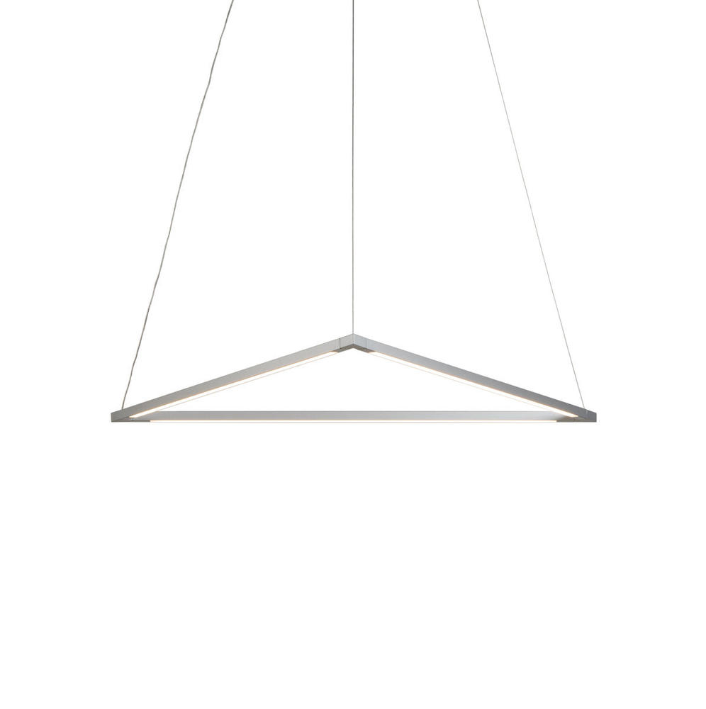 Z-Bar Pendant Medium Triangle, Soft Warm, Silver, 26" x 23"