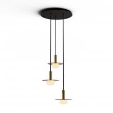 Koncept Inc CMP-C3-S-06-BRS+GTEA9+GLB - Combi Pendant 6" Circular 3 Combo Brass with Matte Black Canopy