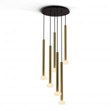 Koncept Inc CMP-C6-S-24-BRS+NA+GLB - Combi Pendant 24" Circular 6 Combo Brass with Matte Black Canopy