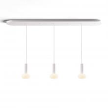 Koncept Inc CMP-L3-S-06-MWT+NA+GLB - Combi Pendant 6" Linear 3 Combo Matte White with Matte White Canopy, Glass Ball attachment, Susp