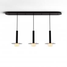 Koncept Inc CMP-L3-S-12-MTB+GDGY9+GLB - Combi Pendant 12" Linear 3 Combo Matte Black with Matte Black Canopy