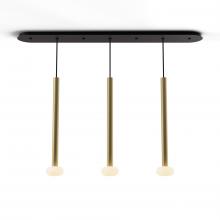 Koncept Inc CMP-L3-S-24-BRS+NA+GLB - Combi Pendant 24" Linear 3 Combo Brass with Matte Black Canopy