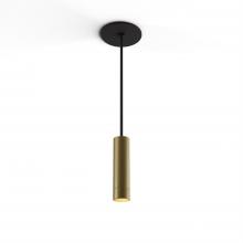 Koncept Inc CMP-S1-S-06-BRS - Combi Pendant 6" Single Unit Brass with Matte Black Canopy, Suspension / Flush Mount 2-in-1