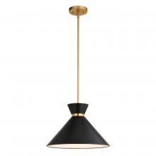 Vaxcel International P0398 - Racine 15-in 1 Light Pendant Matte Black and Natural Brass