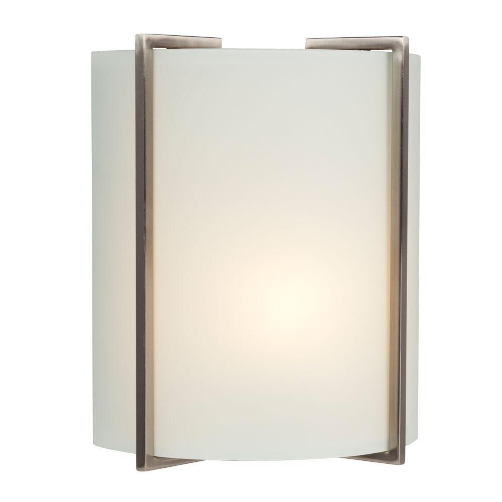 Wall Sconce - in Brushed Nickel finish with Satin White Glass