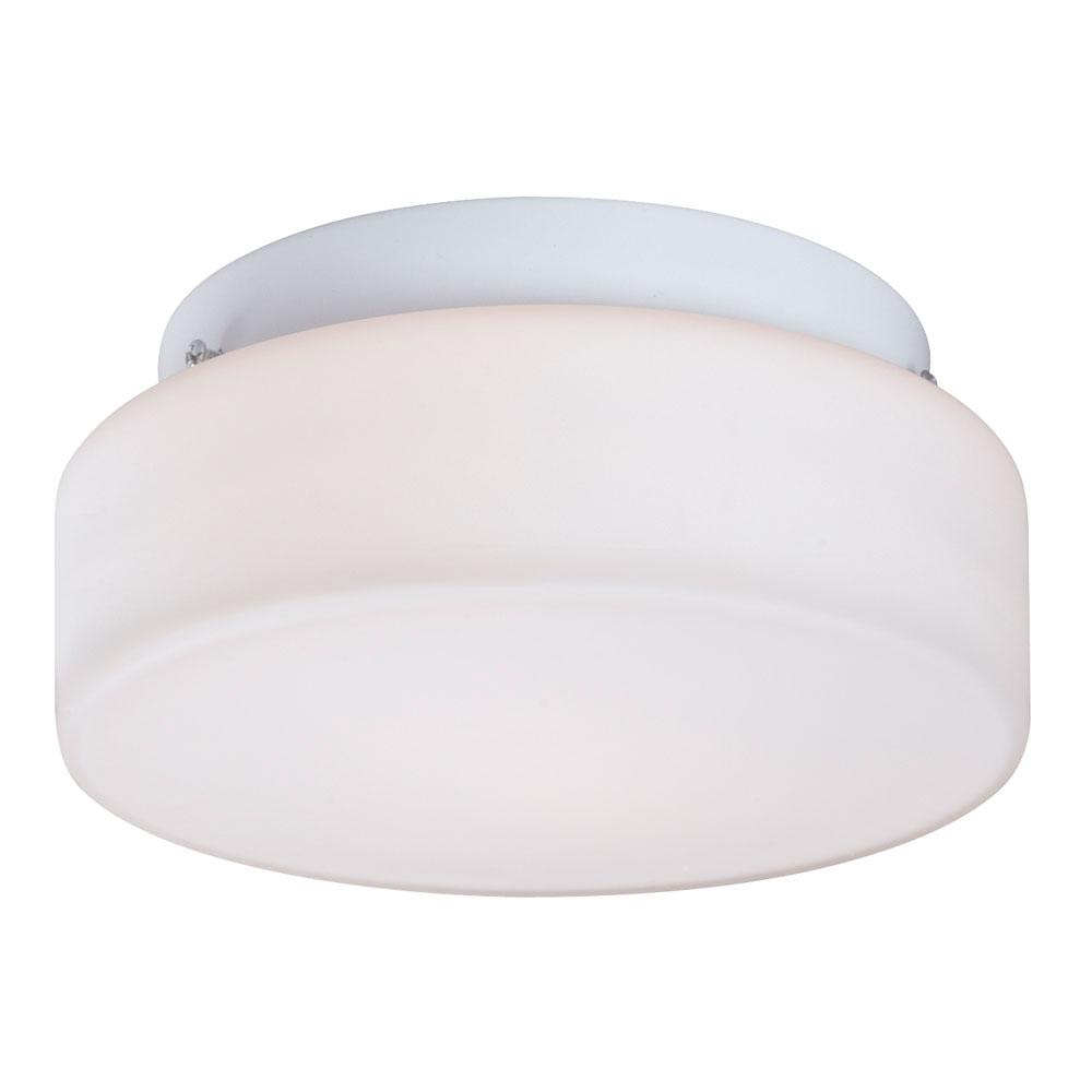 LED Flush Mount Ceiling Light - in White finish with White Glass