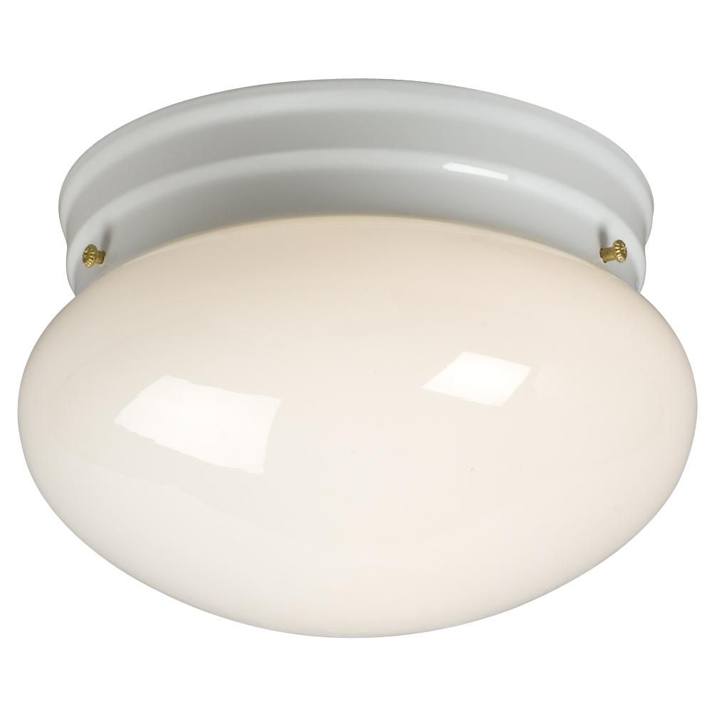 Utility Flush Mount - White w/ White Glass