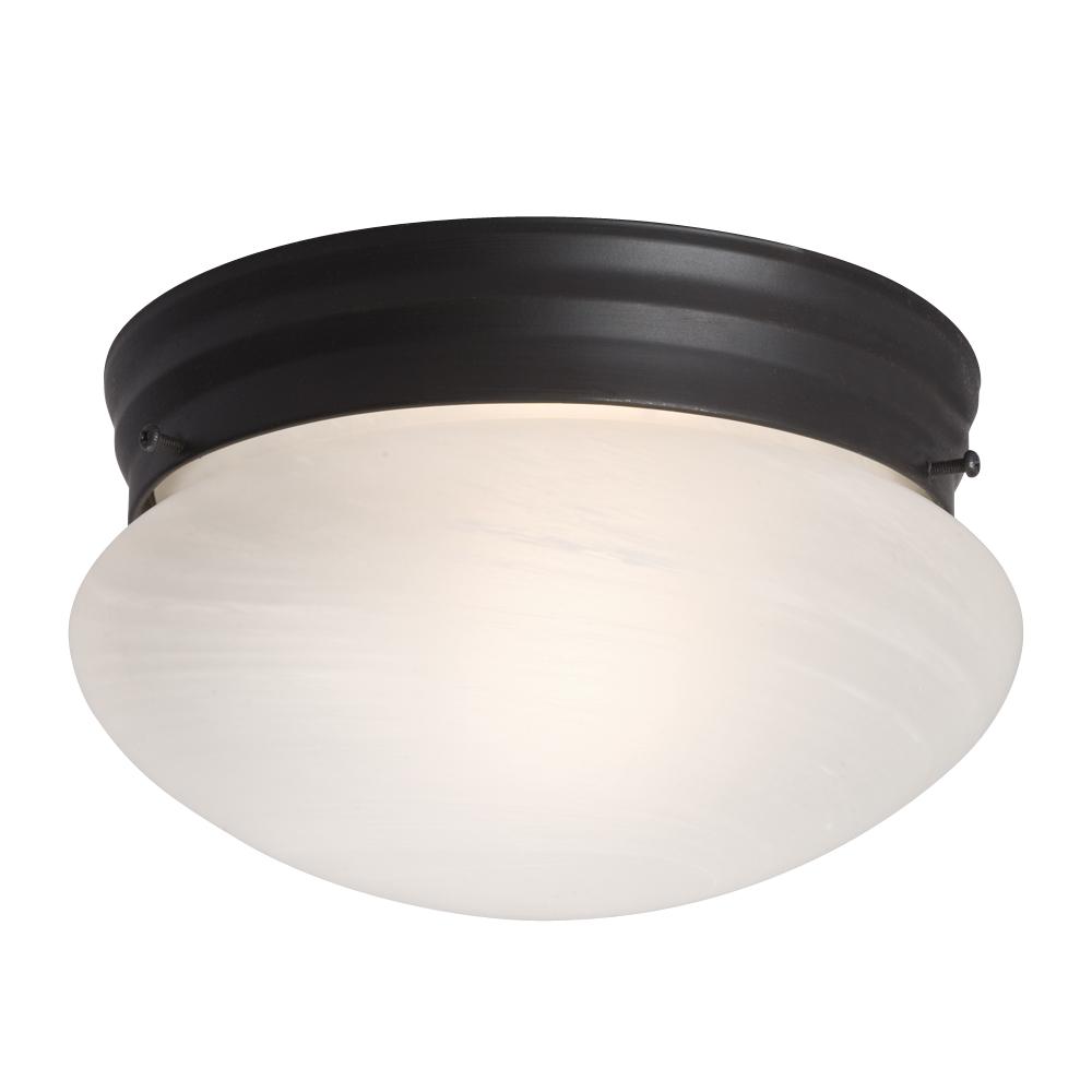 Flush Mount - Oilded Rubbed Bronze w/ Marbled Glass